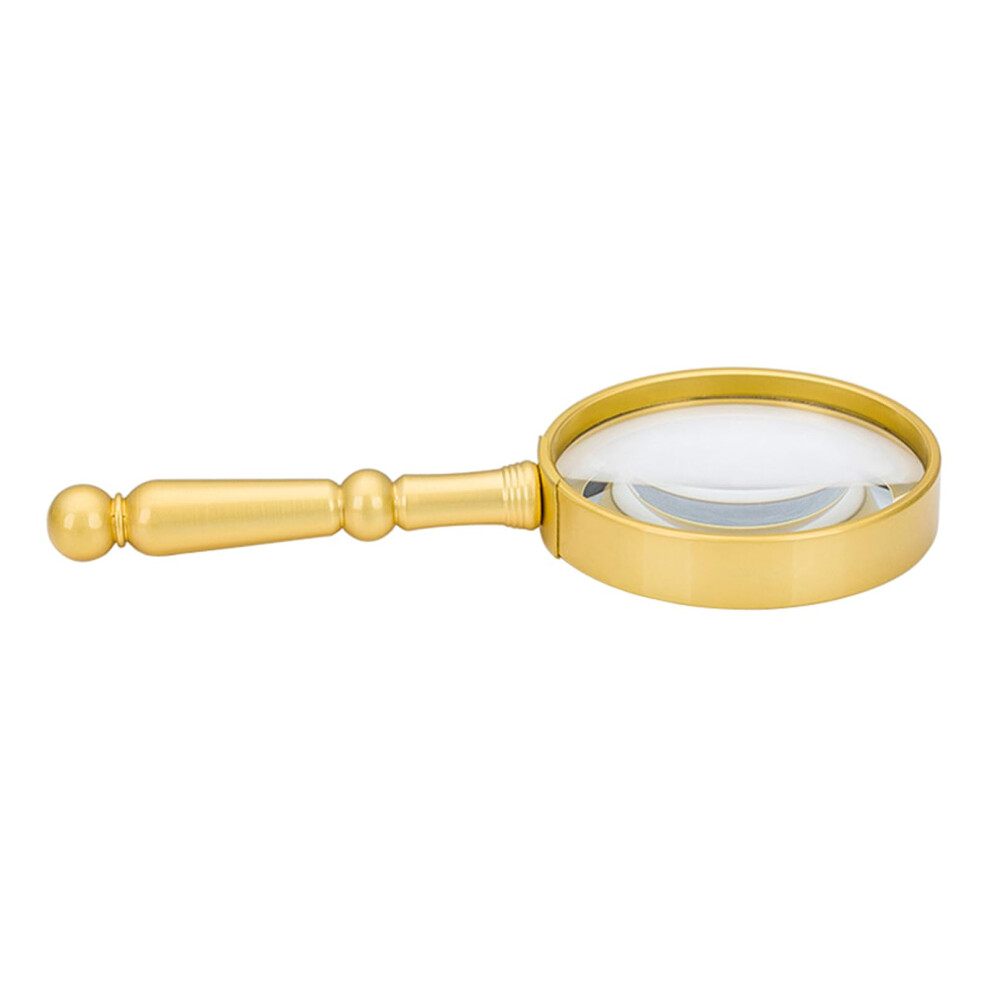 Bronze 6X Handheld Magnifier With Ergonomic Metal Handle, Reading Magnifying Glass For Maps, Newspapers, Jewelry