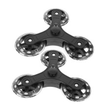 2pcs Black Stair Climbing Shopping Cart Wheels, Durable Triangle Replacement Set for Easy Stair Navigation