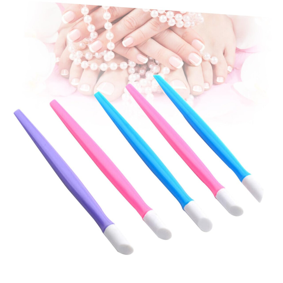 10pcs Dual Tipped Cuticle Pusher Set Ergonomic Beveled Handle for Precision Manicure Care Random Color