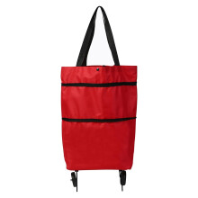 2in1 Foldable Shopping Trolley Bag with Wheels, Large Capacity Grocery Cart for Travel and Supermarkets (Color 6)