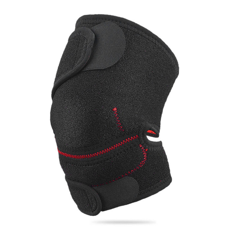 Red/Black Adjustable Knee Compression Brace With Targeted Patella Support For Running Gym Arthritis Relief
