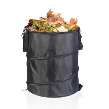 Camping Trash Can 10 Gallon Collapsible Bin with Carry Handle Durable Oxford Cloth Black for Outdoor Camping