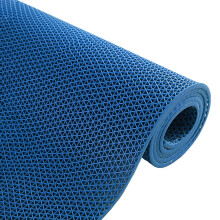 Non Slip Drainage Floor Mat 120x60cm Blue PVC Mesh, Waterproof Fast Drainage for Kitchen Bathroom