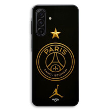 Capa para smartphone - MANIACASE - Samsung Galaxy A37 - Logo PSG - Jordan dourado - Preto