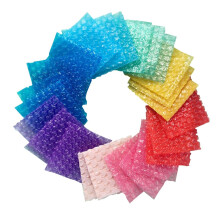 Bubble Mailers 50Pcs 10x10cm Colored Bubble Wrap Sheets for Gift Packaging Shockproof Cushion Bags Blue