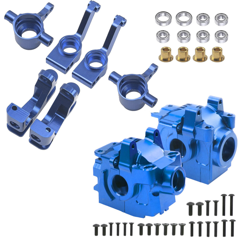 Aluminum Gearbox Housing And Steering Blocks Set For Traxxas Slash Rustler Hoss 4X4 Cnc Upgrade 9351714937696