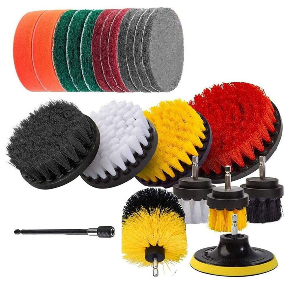 22 Piece Drill Brush Attachment Set Power Scrubber Cleaning Kit For Multisurface Deep Cleaning 9330225705116