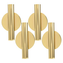 Soportes de pared de metal dorado para tubos de flores (4 piezas)