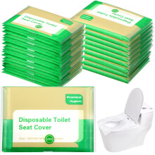200 Pack Disposable Flushable Toilet Seat Covers for Travel Hygiene, Adults and Kids Public Restrooms