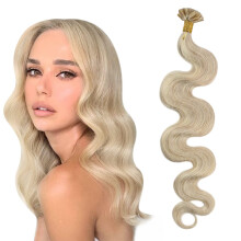 Blonde U Tip Fusion Hair Extensions 22 Inch 100% Remy Human Hair Keratin Bond for Longlasting Natural Volume #18 #613