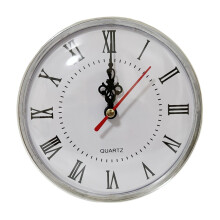 Wkładka zegara kwarcowego 130 mm w kolorze srebrnym z cyframi arabskimi