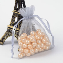 Sachets cadeaux en organza gris clair 9 x 7 cm, 500 pièces