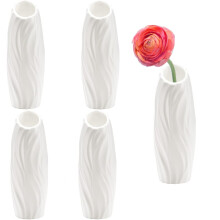White Plastic Vases 8 inch 5 pack