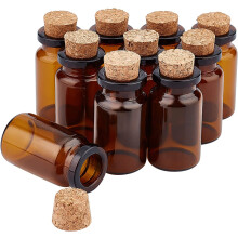 10 ml glasflaskor med meddelanden och korkpropp