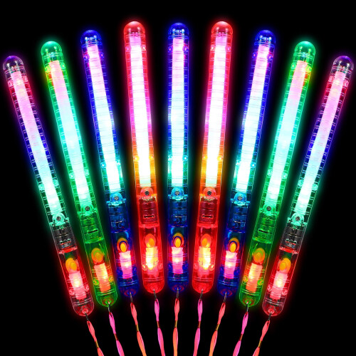 12-Pack LED Glow Sticks with Lanyards