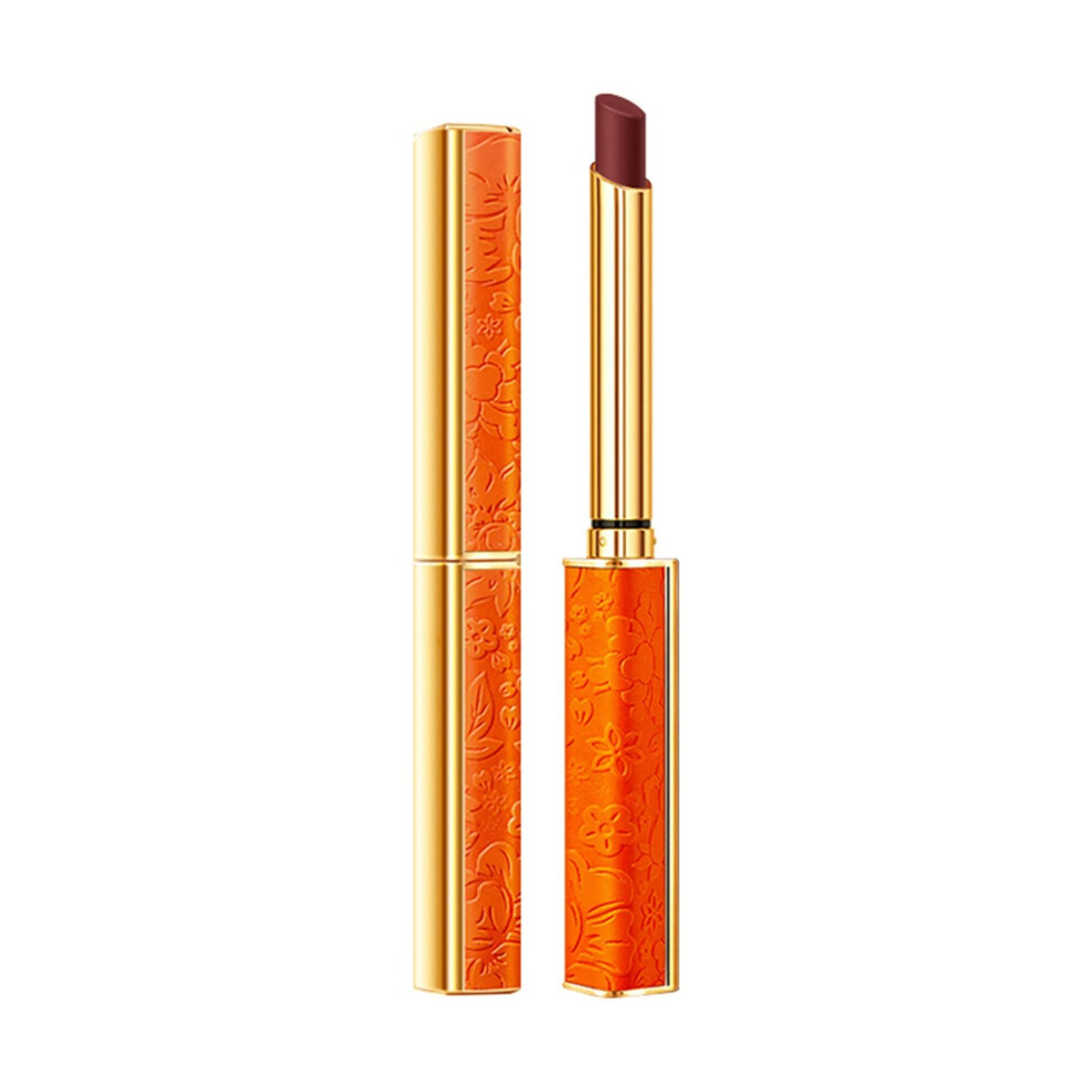 Orange Glossy Lipstick Shade Long Lasting Lip Gloss Nonstick Moisturizing Smooth Texture