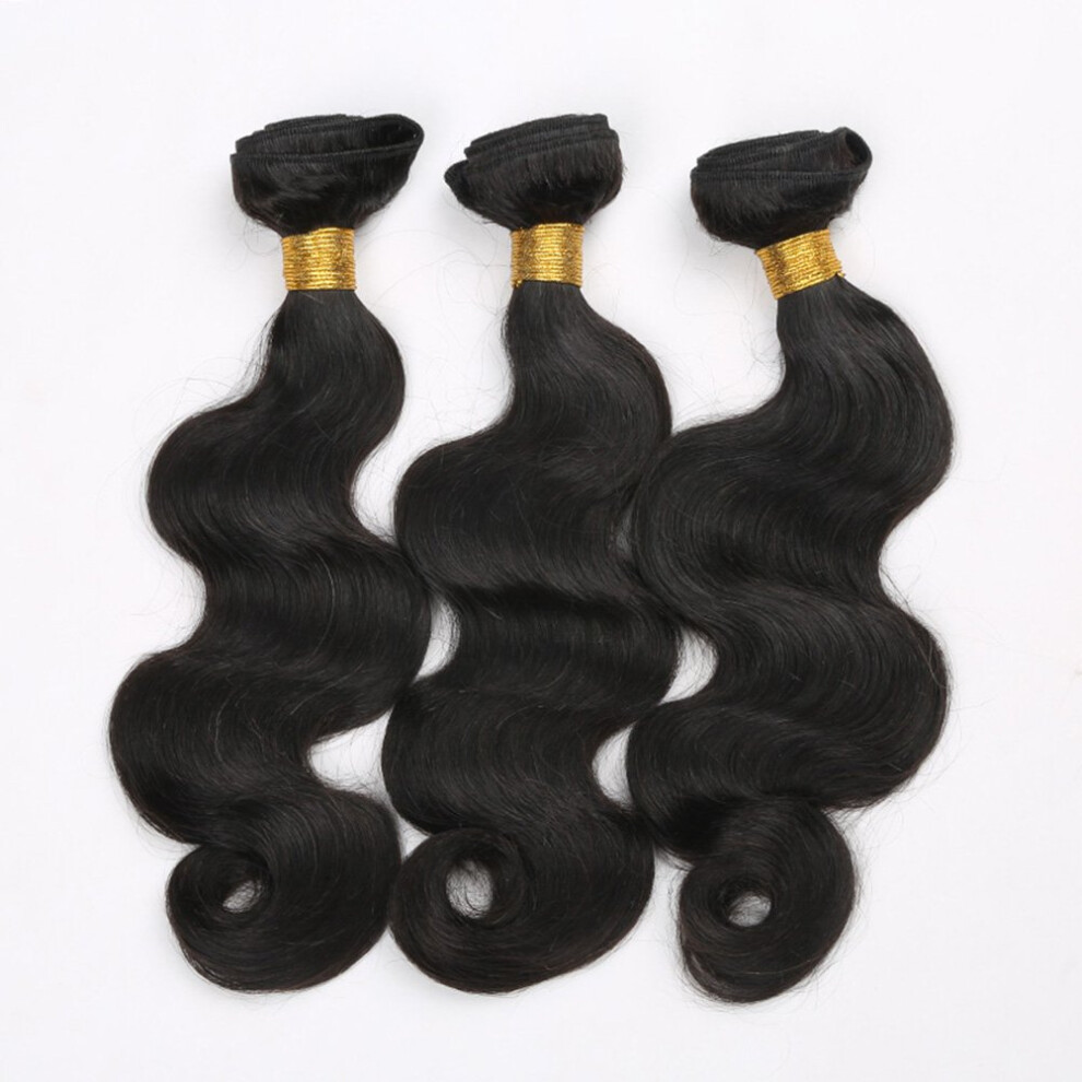 Unisex Brazilian Body Wave Human Hair Bundles 14 16 18 Inches 100% Virgin Remy Extensions Full Volume Tangleâ