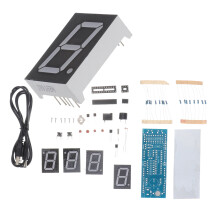 Zestaw zegara cyfrowego LED – montaż SCM DIY, czerwony