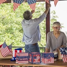 Boîtes à bonbons drapeau américain pour la décoration du 4 juillet, lot de 12