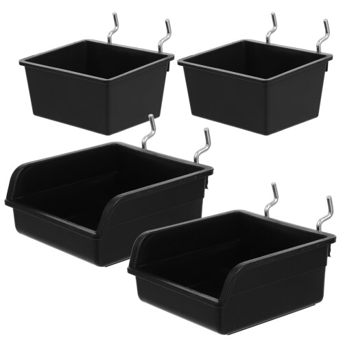 4Piece Wall Mounted Pegboard Organizer Set for Garage Tool Storage with Bins and Holders