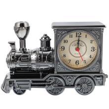 Locomotive-Shaped Alarm Clock in Grey ABS