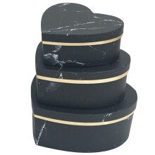 Heart-shaped flower box with lid, set of 3