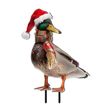 Christmas Duck Yard Signs with Scarf and Santa Hat 5PCS