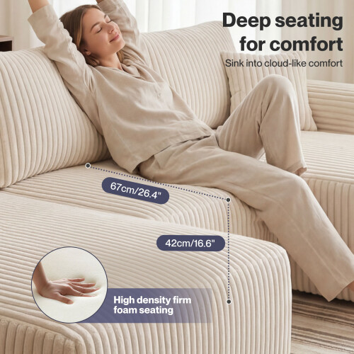 Levede Modular Sectional Sofa Bed 3 Seater U Shaped Convertible Soft Boneless 2