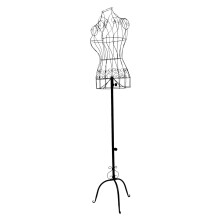 Black Female Dress Form Mannequin with Tripod Stand, Adjustable Torso for Clothing Display and Store Use