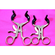Dental Mouth Gag Set Stainless Steel Dual Size 4.5 and 3.5 inch Blue Handle Veterinary Instruments