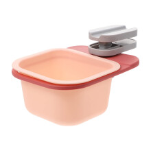 Mini Trash Can Table Hanging Trash Bin, Compact Pink Desk Waste Container for Vanity and Kitchen