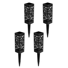 Gravestone Flower Holder Black Weatherproof Set of 4