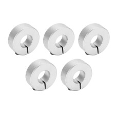 5 Stück Wellenklemmen, Bohrung 2/3-Zoll, silbernes Aluminium