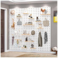 Pegboard Organizer White 60x40 cm Wall Mounted Pegboard with Accessories for Crafts and Storage