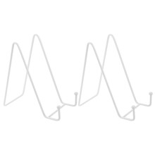 Iron Wire Plate Display Stand Easel White 2pcs