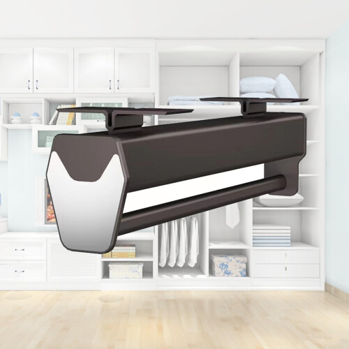 Adjustable Aluminum Alloy Pull Out Clothes Rail 55cm with Silent Double Guide Rail and  Load Capacity