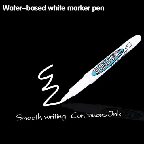 Marker alb uleios - gel permanent rezistent la apă, pachet de 1 1