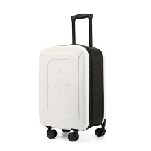 Foldable Luggage 20in White Lightweight Expandable Suitcase with Wheels Large Capacity Travel Case