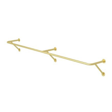 Solid Wood Wall Mounted Coat Rack 180cm, Industrial Pipe Garment Rack with Towel Shelf for Home and Retail