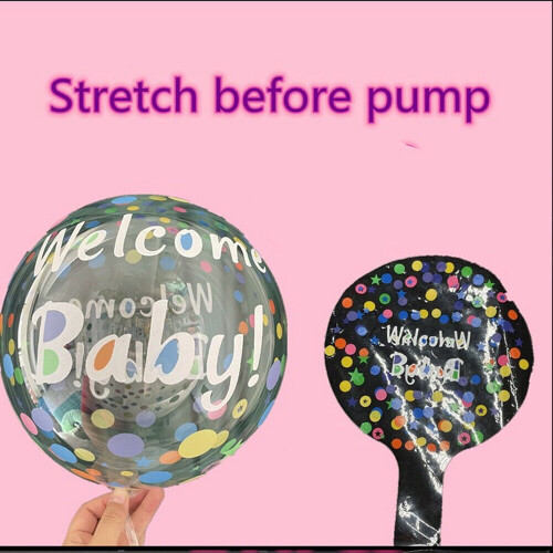 Babyshower lysende bobleballon pink blå12 1