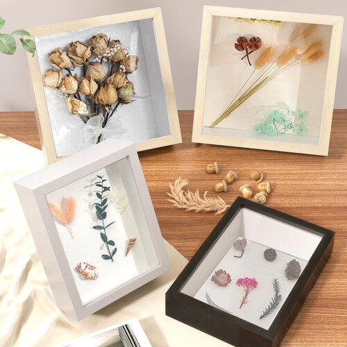 Wood Shadow Box Frame 10 x 8 in with Glass 2