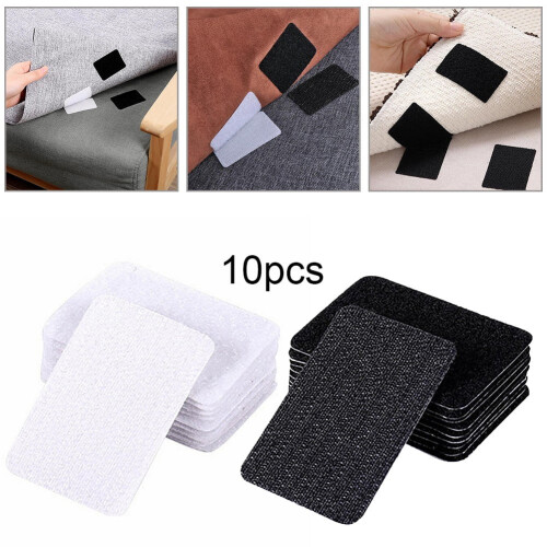 10-Pack Anti-Slip Rug Pads Nylon Black/White 1