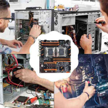 X99 Dual CPU Moederbord LGA2011 Ondersteuning DDR4 ECC Geheugen Computer Moederbord+2XE5 2650 V3 CPU+ Kabel