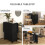 Homcom HOMCOM Folding Dining Table for 4-6 Drop Leaf Table on Wheels Black 8