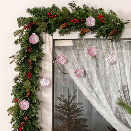 Pink Christmas Ball Ornaments 2.36 Inch 12 Pack 1