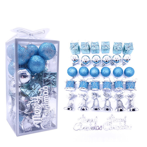 Christmas Ball Ornaments Shatterproof Blue 32 pcs 1