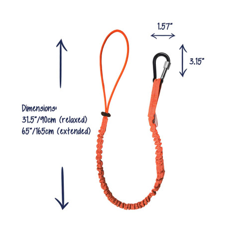 Heavy Duty Retractable Tool Lanyard with Locking Carabiner, Adjustable Bungee Tether, 17lb Limit, 3 Pack 2