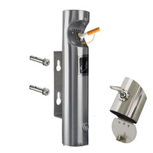 Outdoor Cigarette Receptacle Stainless Steel Wall Mount Ashtray with Lockable Odor‑Reducing Design for Patio and Public Areas