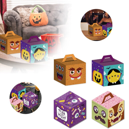 Poaug Halloween godisaskset – 4 st papperspresentaskar 1