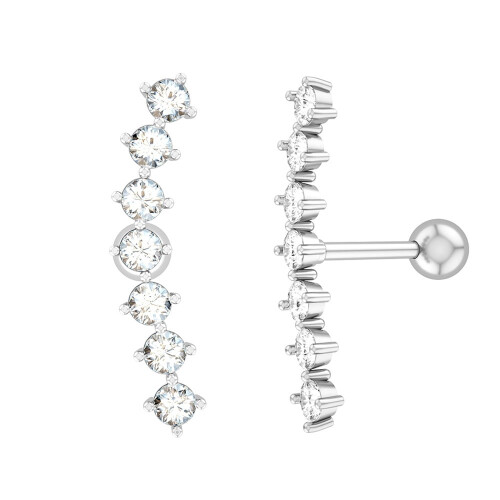 Climber Øreringe til Brusk Piercing Zircon 1 Par 2